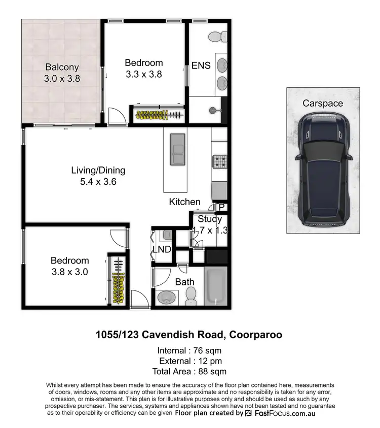 Floorplan of Homely apartment listing, 1055/123 Cavendish Road, Coorparoo QLD 4151