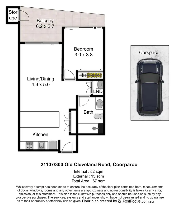 Floorplan of Homely apartment listing, 21107/300 Old Cleveland Road, Coorparoo QLD 4151