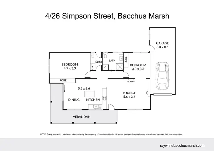 Floorplan of Homely unit listing, 4/26 Simpson Street, Bacchus Marsh VIC 3340