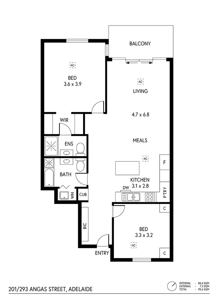 Floorplan of Homely apartment listing, 201/293 Angas Street, Adelaide SA 5000
