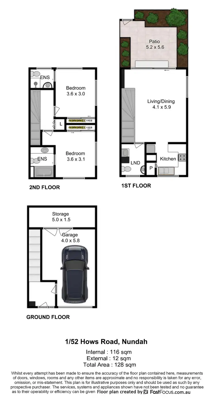 Floorplan of Homely townhouse listing, 1/52 Hows Road, Nundah QLD 4012