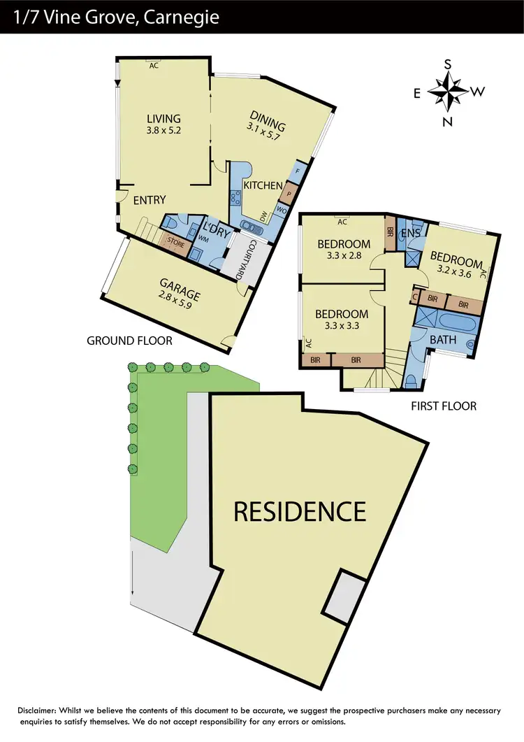 Floorplan of Homely townhouse listing, 1/7 Vine Grove, Carnegie VIC 3163