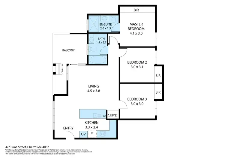 Floorplan of Homely unit listing, 4/7 Buna Street, Chermside QLD 4032