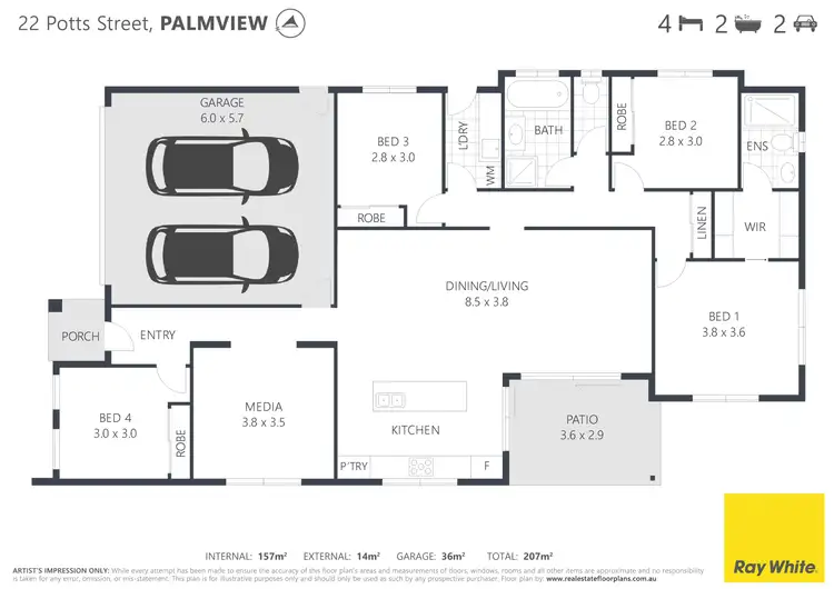 Floorplan of Homely house listing, 22 Potts Street, Palmview QLD 4553