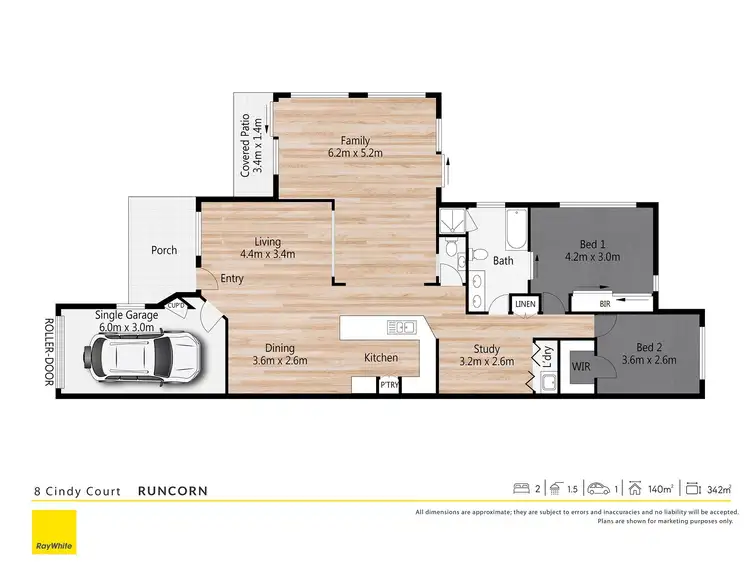 Floorplan of Homely semi-detached listing, 8 Cindy Court, Runcorn QLD 4113
