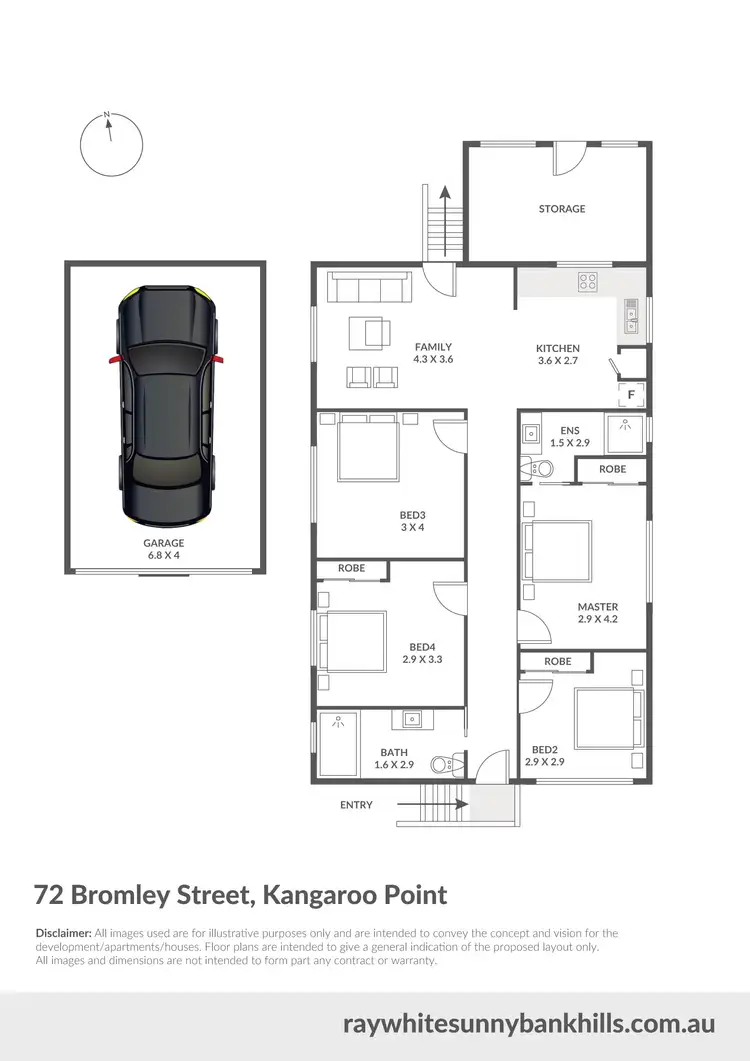 Floorplan of Homely house listing, 72 Bromley Street, Kangaroo Point QLD 4169