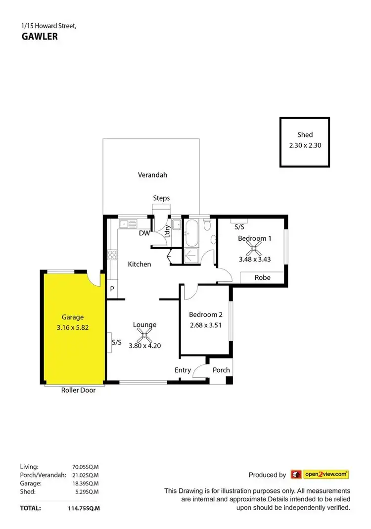Floorplan of Homely house listing, 1/15 Howard Street, Gawler SA 5118