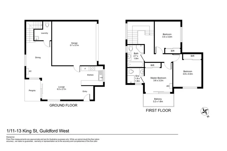 Floorplan of Homely townhouse listing, 1/11-13 King Street, Guildford West NSW 2161