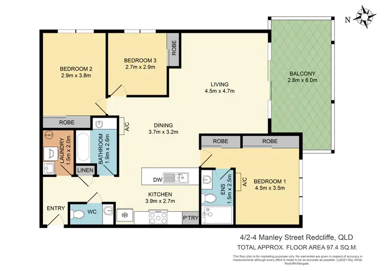 Floorplan of Homely apartment listing, 4/2 Manley Street, Redcliffe QLD 4020