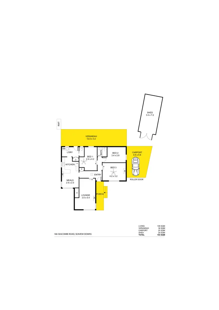 Floorplan of Homely house listing, 186 Seacombe Road, Seaview Downs SA 5049