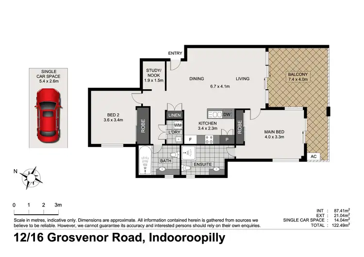 Floorplan of Homely unit listing, 12/16 Grosvenor Road, Indooroopilly QLD 4068