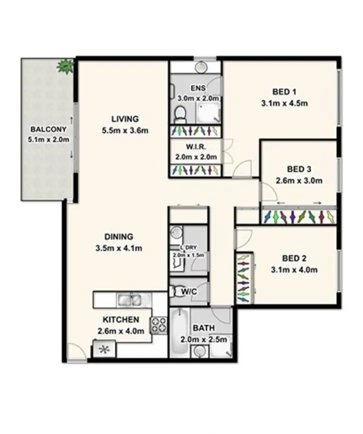 Floorplan of Homely apartment listing, 8/99 Hercules Road, Kippa-Ring QLD 4021