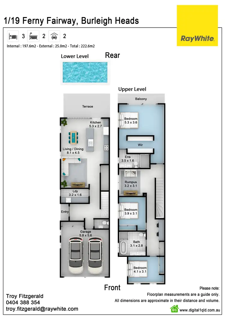 Floorplan of Homely semi-detached listing, 1/19 Ferny Fairway, Burleigh Heads QLD 4220