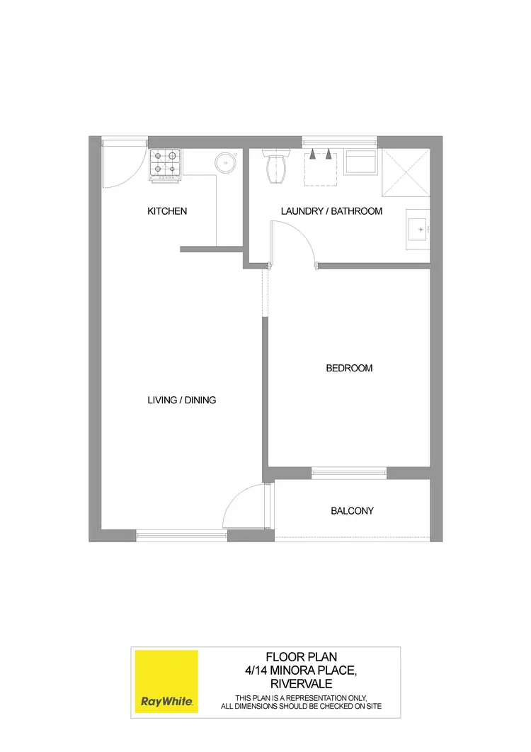 Floorplan of Homely unit listing, 14/4 Minora Place, Rivervale WA 6103