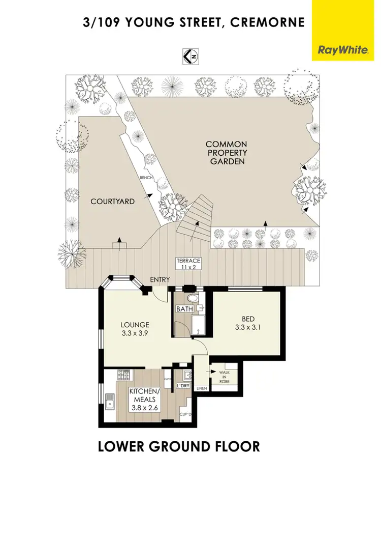 Floorplan of Homely apartment listing, 3/109 Young Street, Cremorne NSW 2090