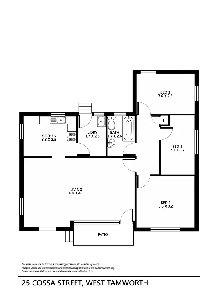 Floorplan of Homely house listing, 25 Cossa Street, Tamworth NSW 2340
