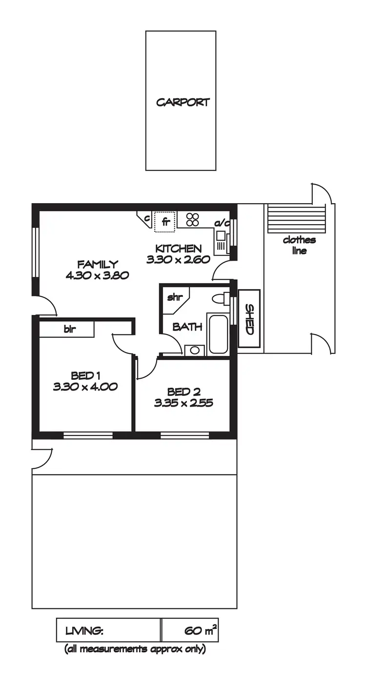 Floorplan of Homely unit listing, 1/33 Northcote Street, Kilburn SA 5084