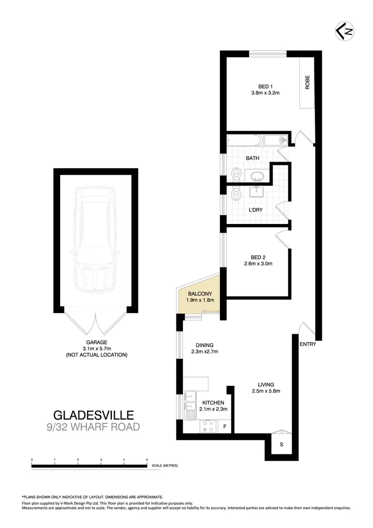 Floorplan of Homely apartment listing, 9/32 Wharf Road, Gladesville NSW 2111