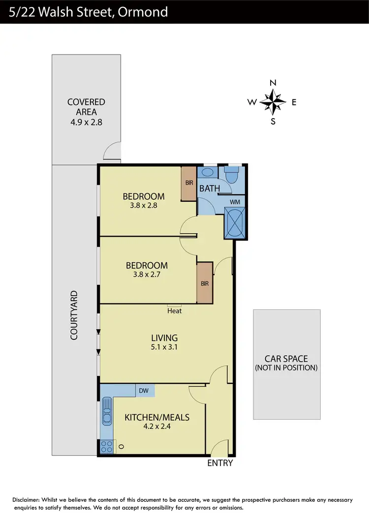 Floorplan of Homely apartment listing, 5/22 Walsh Street, Ormond VIC 3204