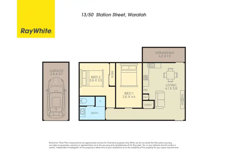Floorplan of Homely unit listing, 13/50 Station Street, Waratah NSW 2298