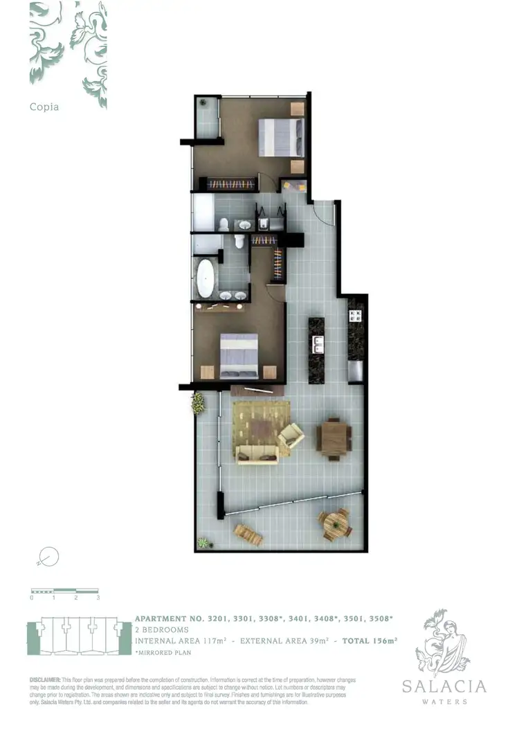 Floorplan of Homely apartment listing, 3308/4 Marina Promenade, Paradise Point QLD 4216