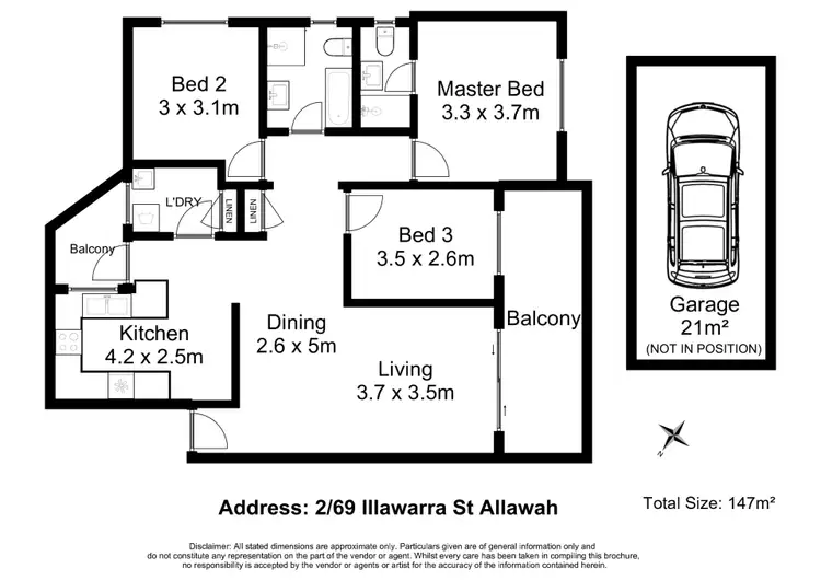 Floorplan of Homely apartment listing, 2/69-71 Illawarra Street, Allawah NSW 2218