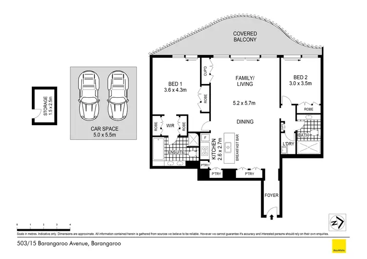 Floorplan of Homely apartment listing, 503/15 Barangaroo Avenue, Barangaroo NSW 2000
