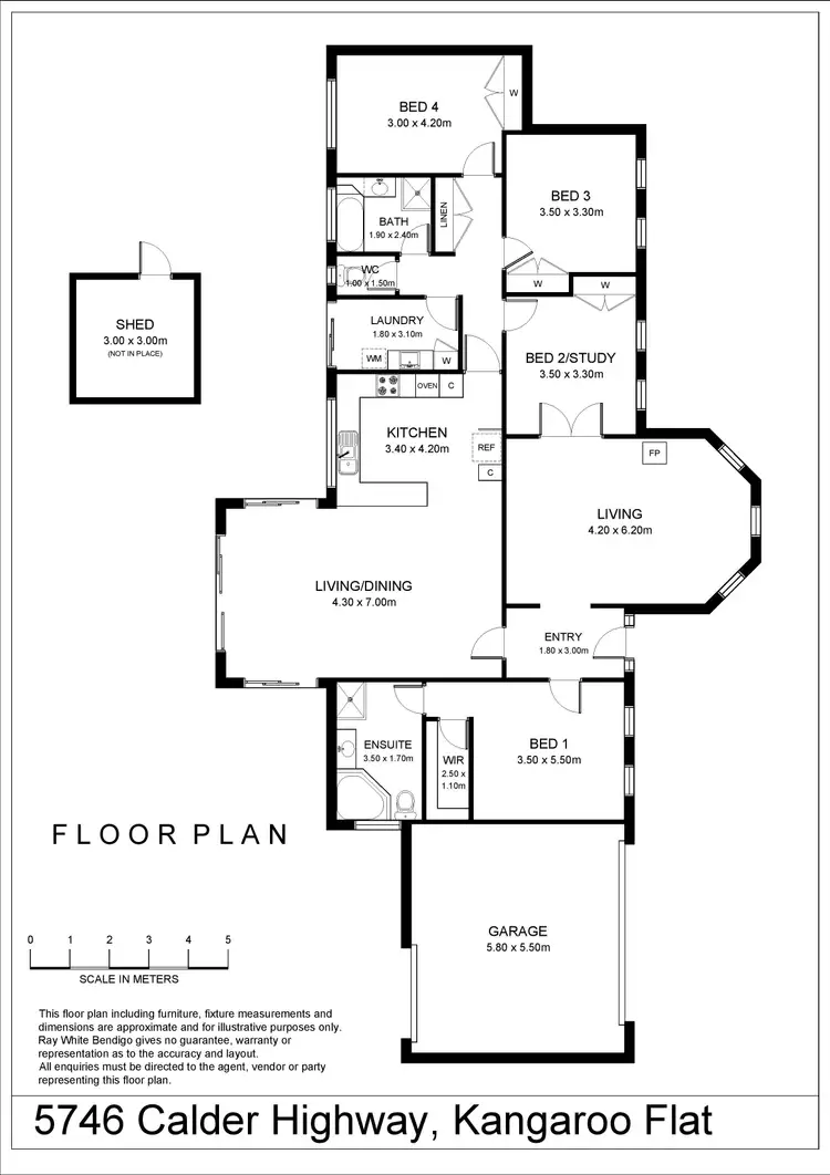 Floorplan of Homely house listing, 5746 Calder Highway, Kangaroo Flat VIC 3555