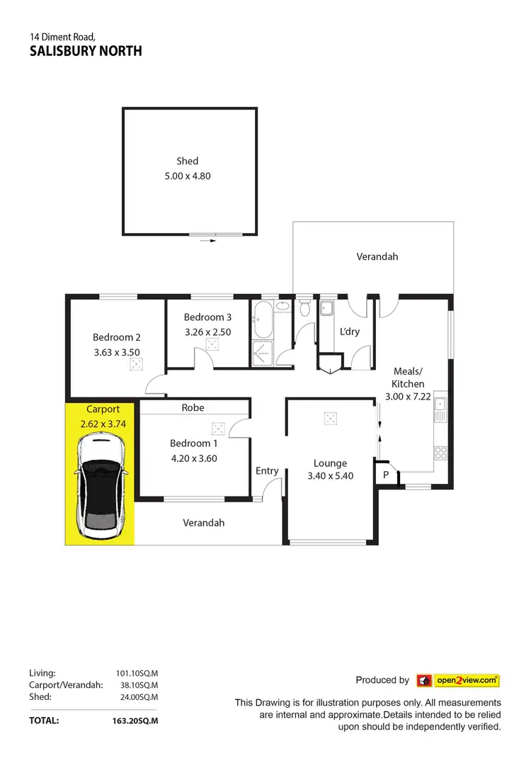 Floorplan of Homely house listing, 14 Diment Road, Salisbury North SA 5108