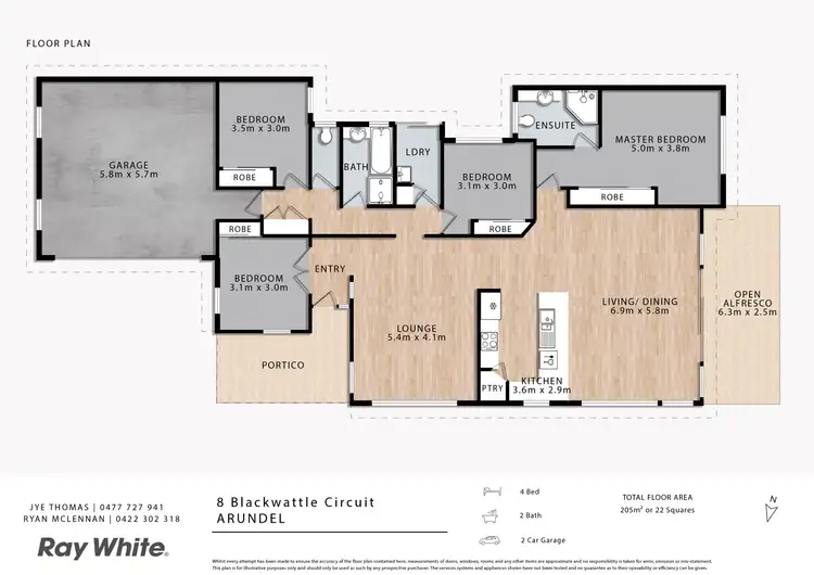 Floorplan of Homely house listing, 8 Blackwattle Circuit, Arundel QLD 4214