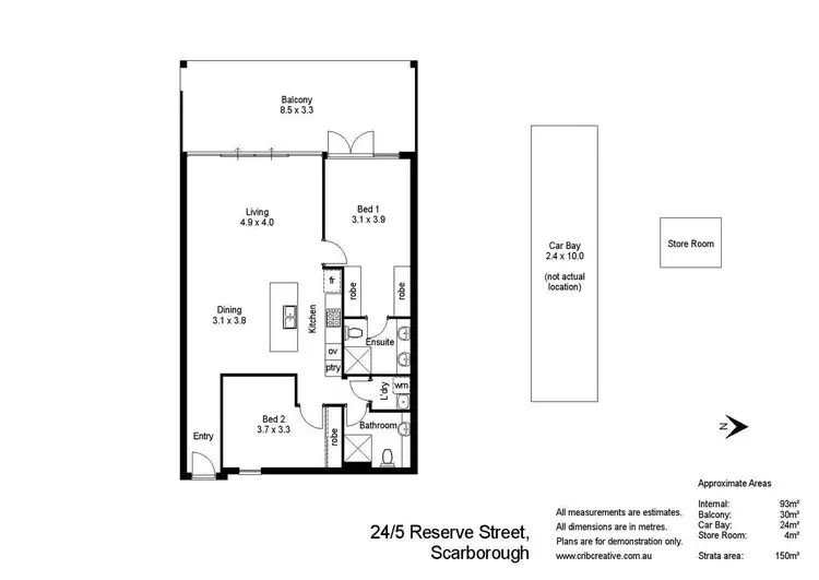 Floorplan of Homely apartment listing, 24/5 Reserve Street, Scarborough WA 6019