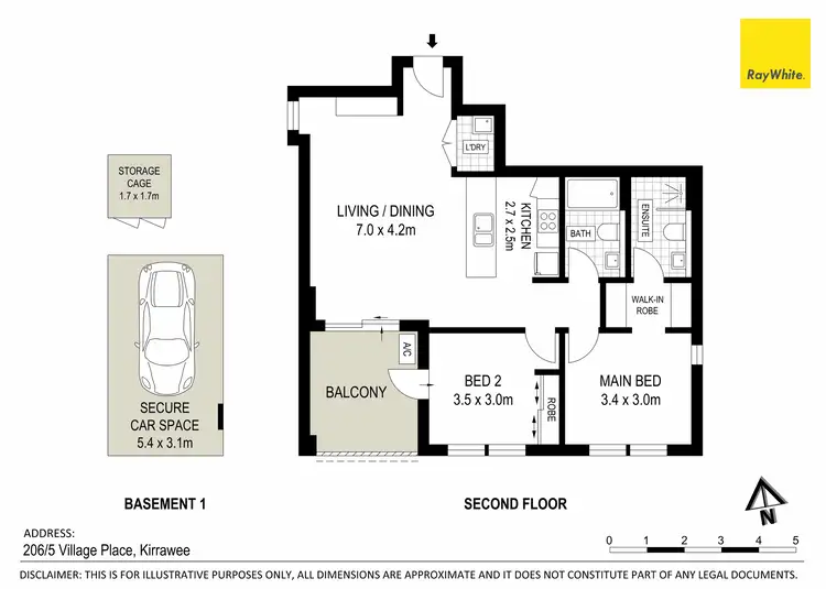 Floorplan of Homely apartment listing, 206/5 Village Place, Kirrawee NSW 2232