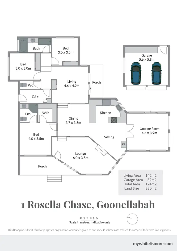 Floorplan of Homely house listing, 1 Rosella Chase, Goonellabah NSW 2480