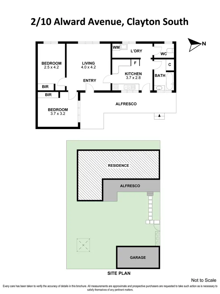 Floorplan of Homely unit listing, 2/10 Alward Avenue, Clayton South VIC 3169