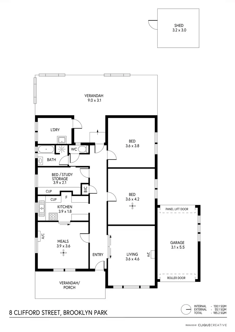 Floorplan of Homely house listing, 8 Clifford Street, Brooklyn Park SA 5032