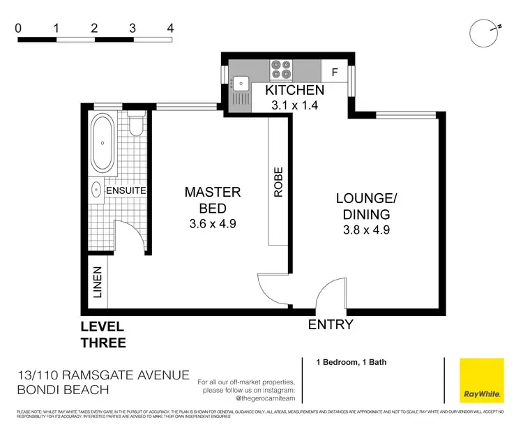 Floorplan of Homely apartment listing, 13/110 Ramsgate Avenue, Bondi Beach NSW 2026