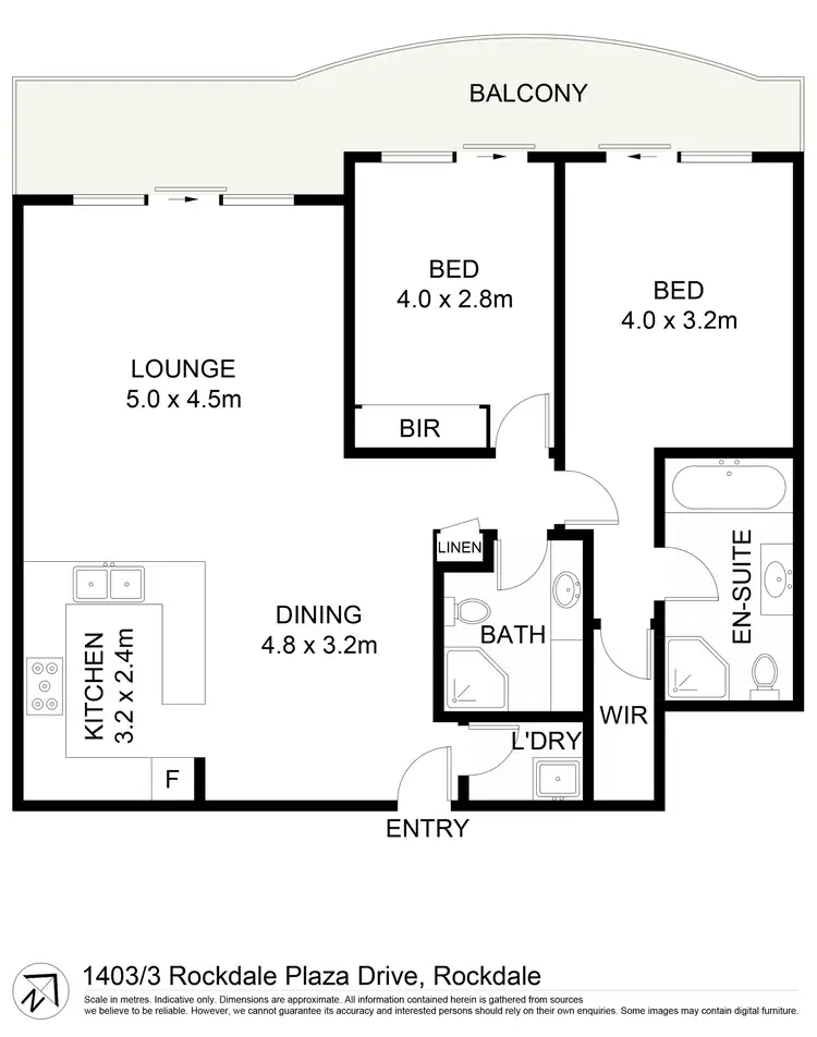 Floorplan of Homely apartment listing, 1403/3 Rockdale Plaza Drive, Rockdale NSW 2216