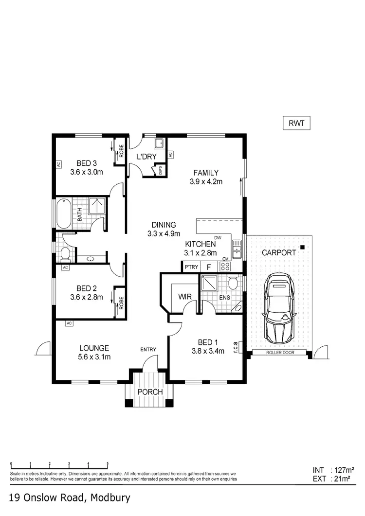 Floorplan of Homely house listing, 19 Onslow Road, Modbury SA 5092