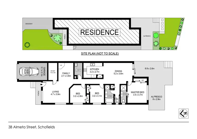 Floorplan of Homely semi-detached listing, 3B Almeta Street, Schofields NSW 2762