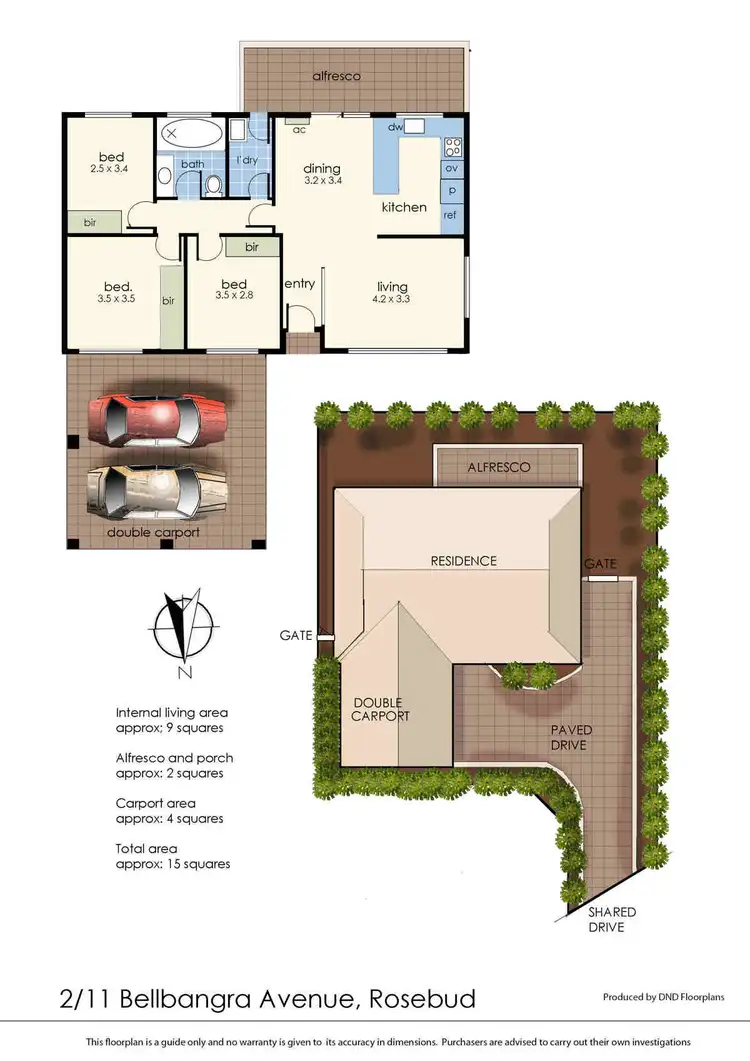 Floorplan of Homely unit listing, 2/11 Bellbangra Avenue, Rosebud VIC 3939