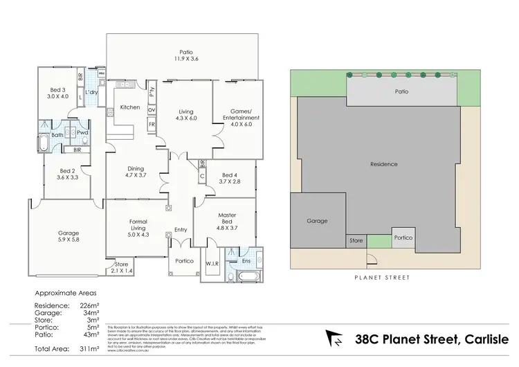 Floorplan of Homely villa listing, 38c Planet Street, Carlisle WA 6101