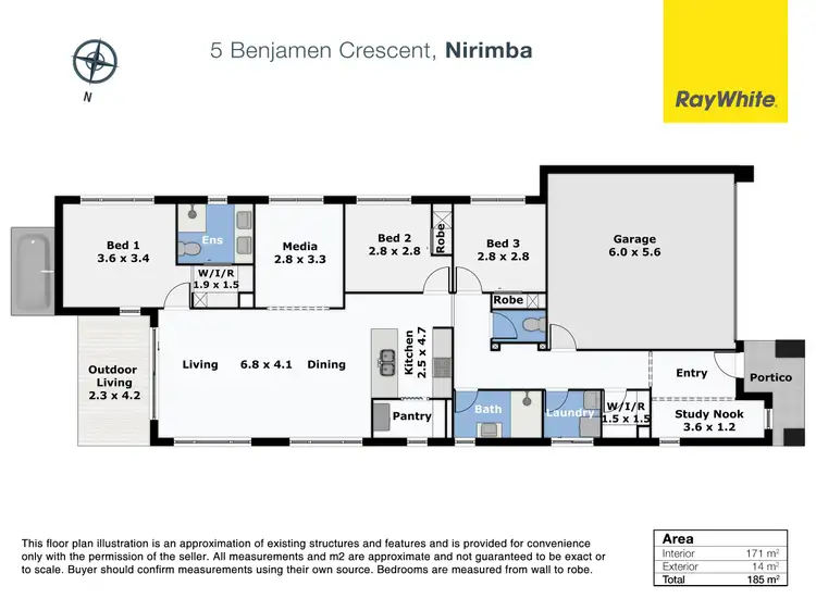 Floorplan of Homely house listing, 5 Benjamen Crescent, Nirimba QLD 4551