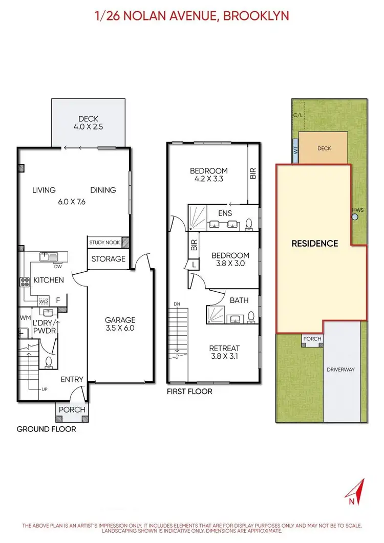 Floorplan of Homely townhouse listing, 1/26 Nolan Avenue, Brooklyn VIC 3012