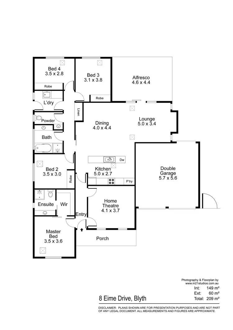 Floorplan of Homely house listing, 8 Eime Drive, Blyth SA 5462