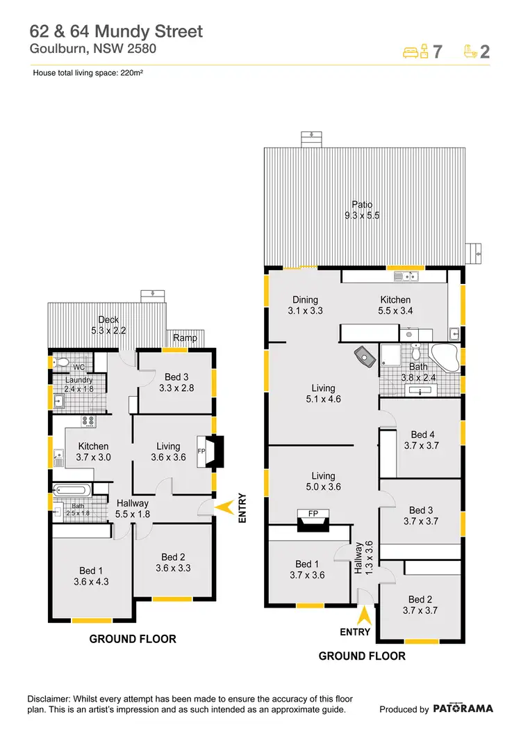 Floorplan of Homely house listing, 62 & 64 Mundy Street, Goulburn NSW 2580