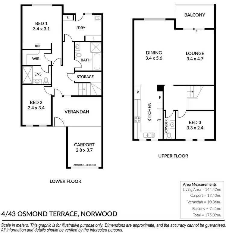 Floorplan of Homely townhouse listing, 4/43 Osmond Terrace, Norwood SA 5067