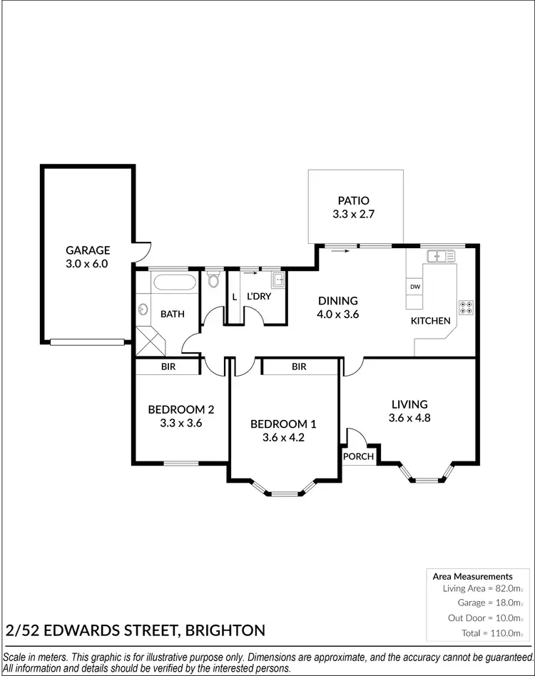 Floorplan of Homely unit listing, 2/52 Edwards Street, Brighton SA 5048