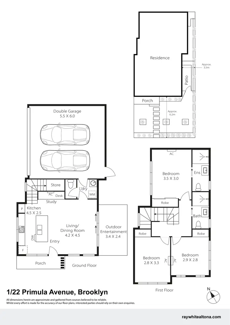 Floorplan of Homely townhouse listing, 1/22 Primula Avenue, Brooklyn VIC 3012