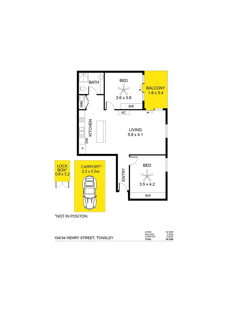 Floorplan of Homely apartment listing, 104/34 Henry Street, Tonsley SA 5042