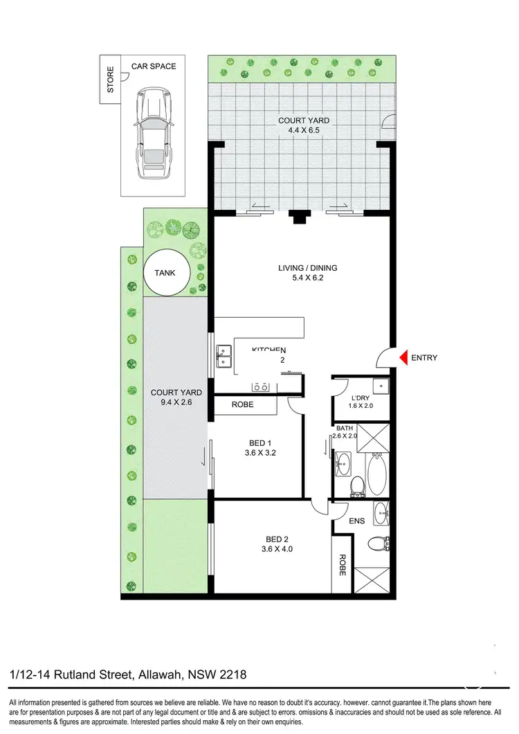 Floorplan of Homely unit listing, 1/12-14 Rutland Street, Allawah NSW 2218